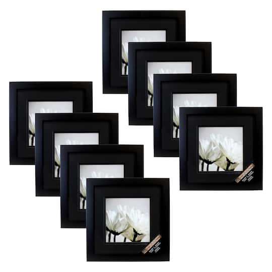 Studio Decor; 8 Pack: Black Square Gallery Wall Frame with Black Double Mat by Studio Décor®; Category:Single Opening; Image:1